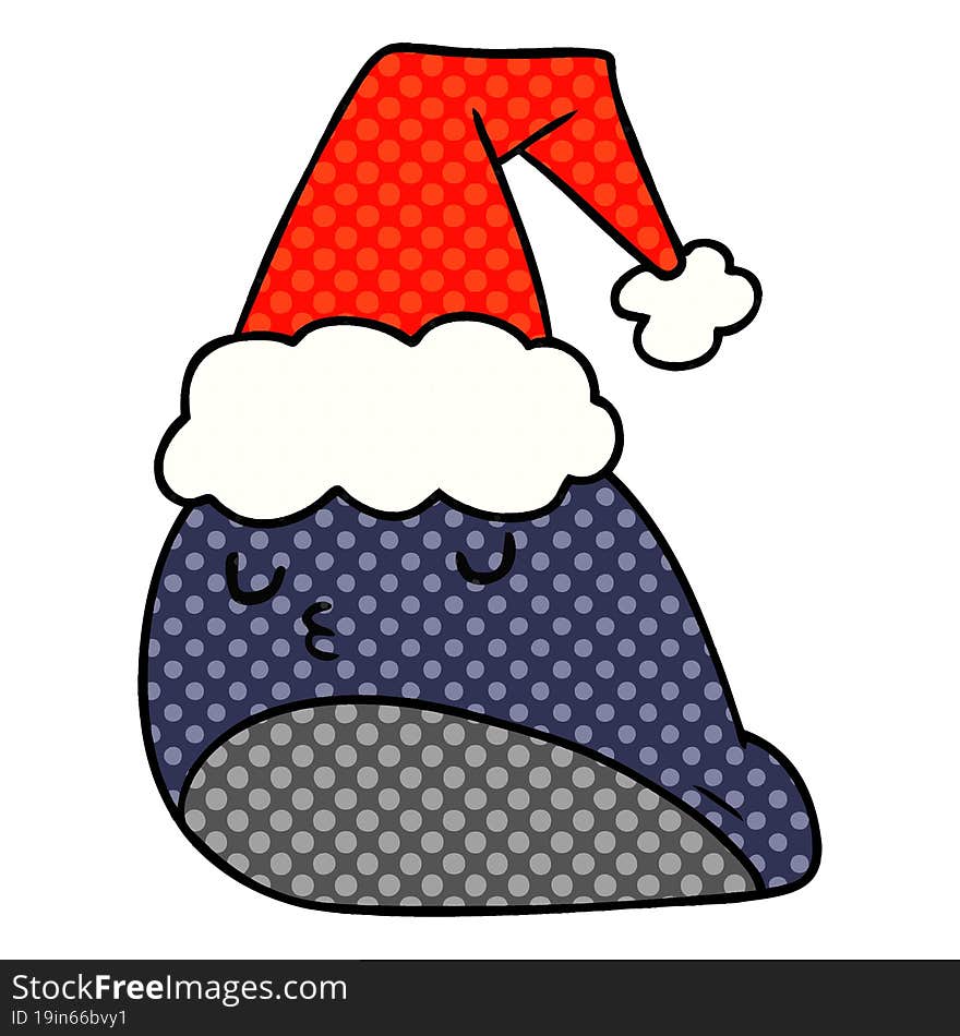 christmas cartoon of kawaii slug