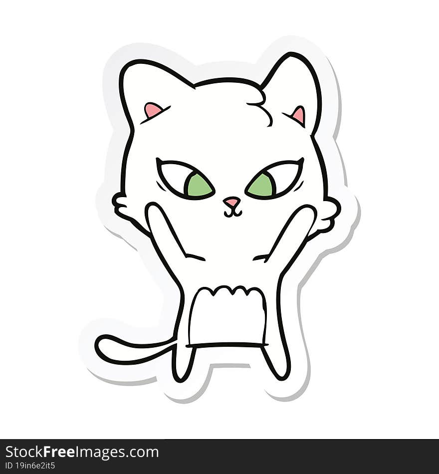 sticker of a cute cartoon cat