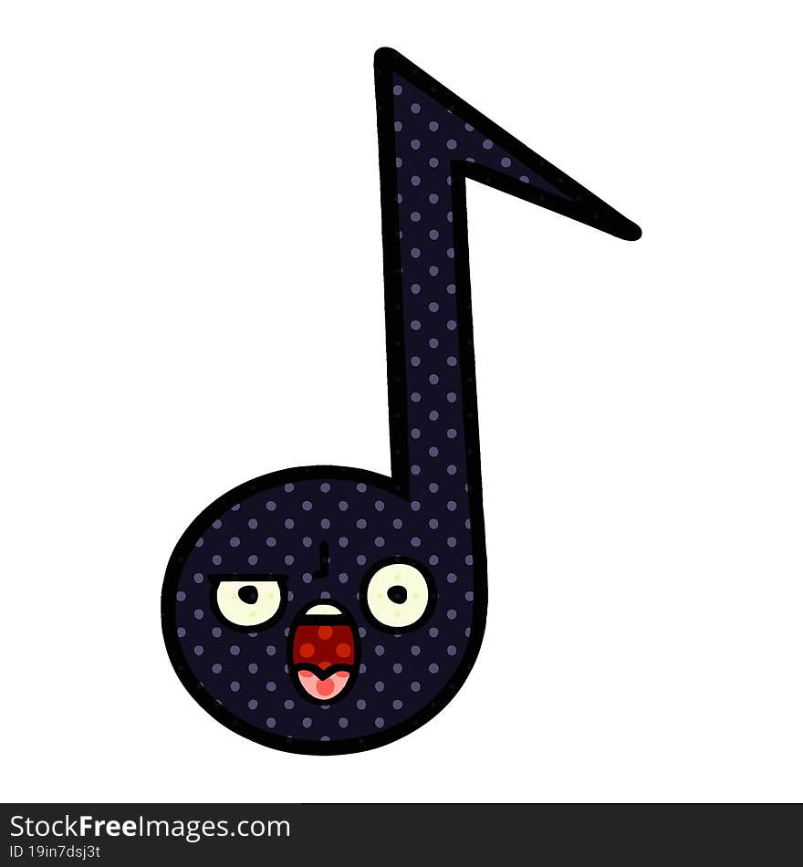 comic book style cartoon musical note