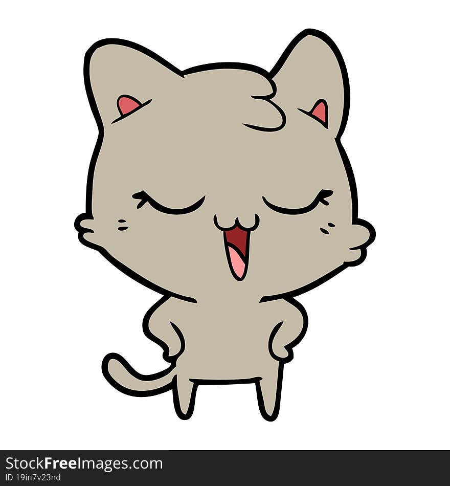 happy cartoon cat. happy cartoon cat