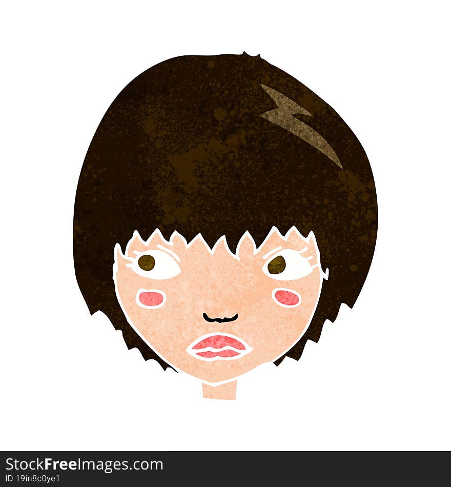 Cartoon Unhappy Girl