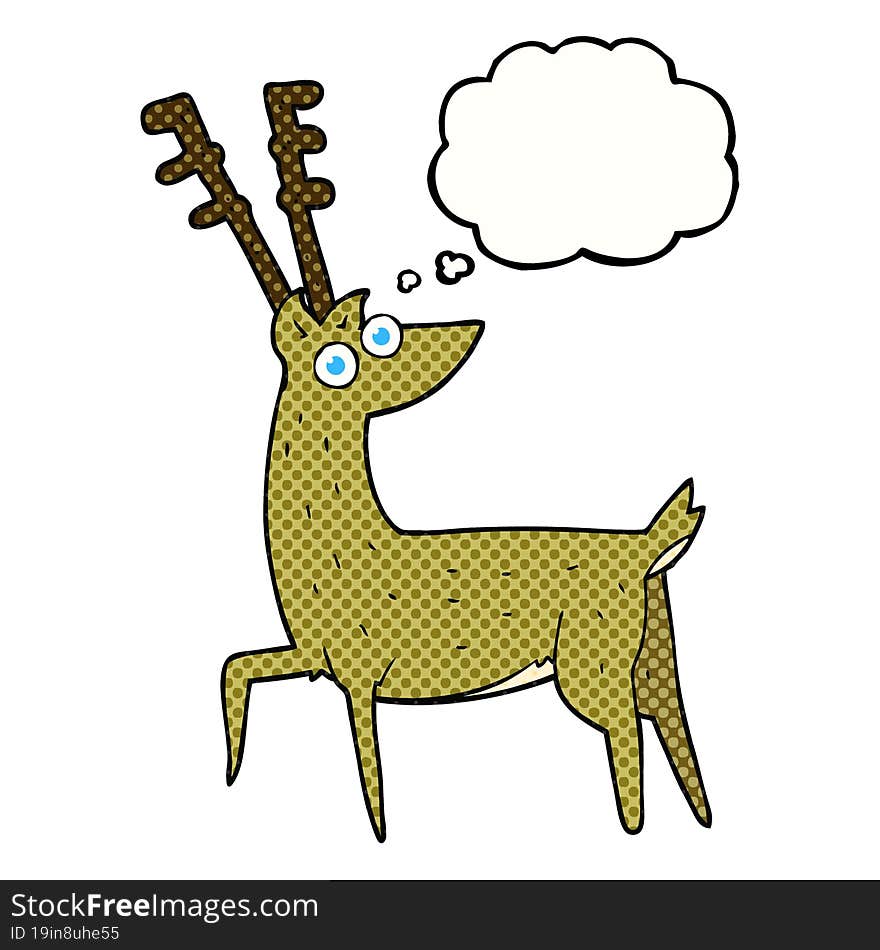 freehand drawn thought bubble cartoon stag