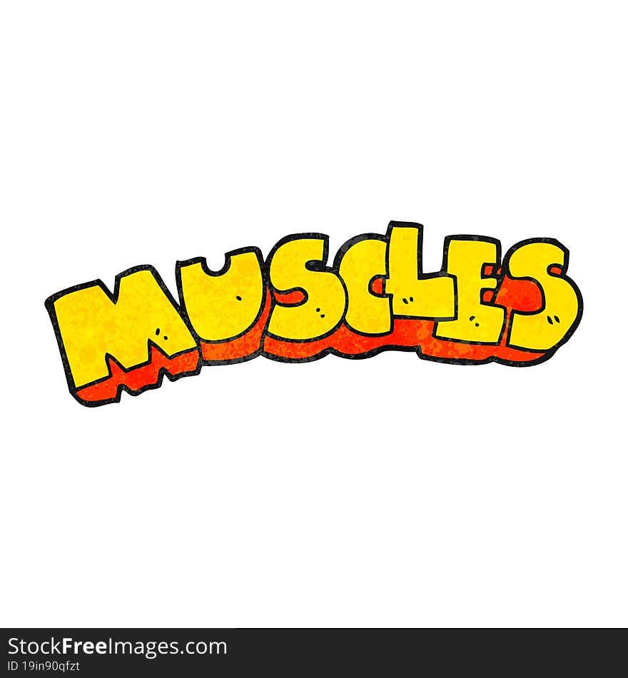 freehand textured cartoon muscles symbol