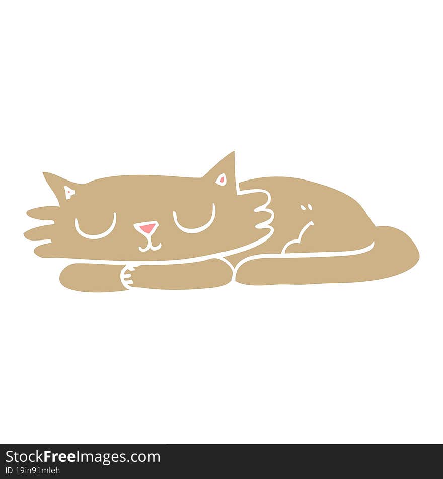 cartoon doodle sleeping cat