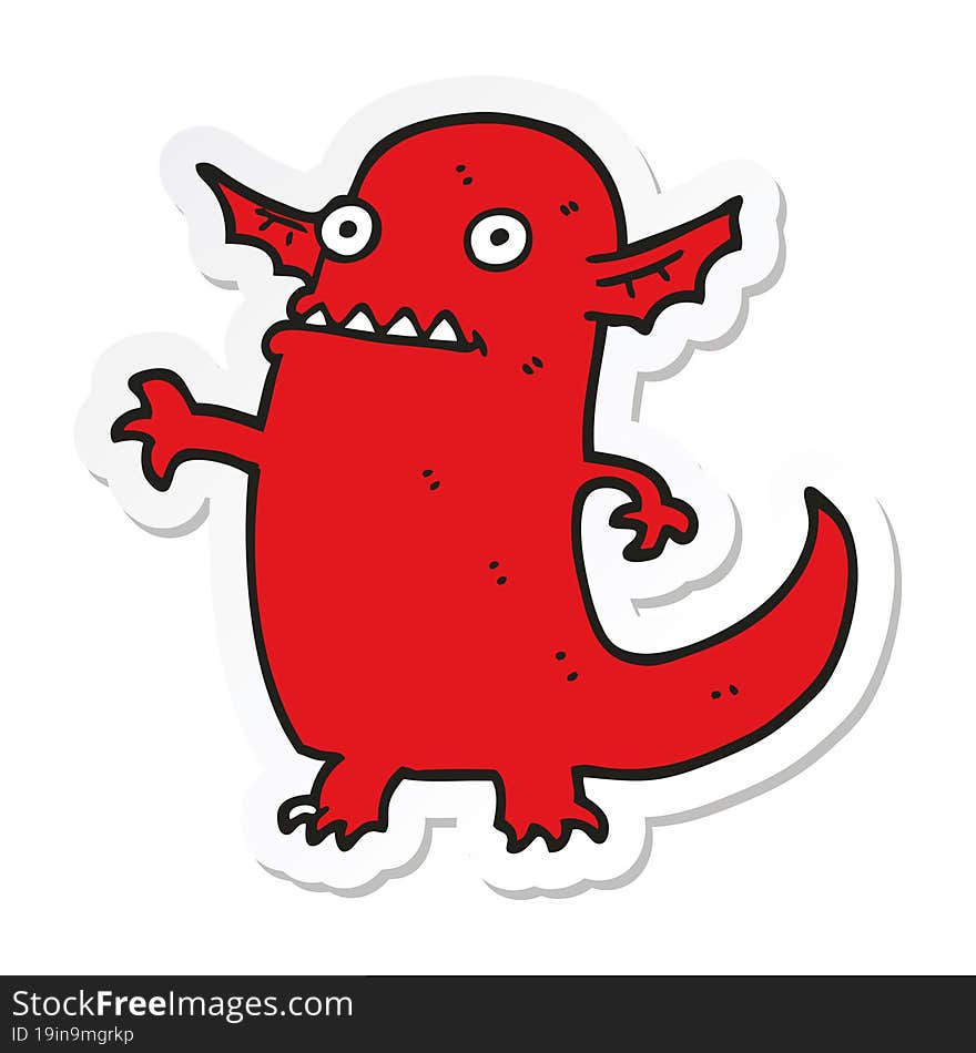 Sticker Of A Cartoon Halloween Monster