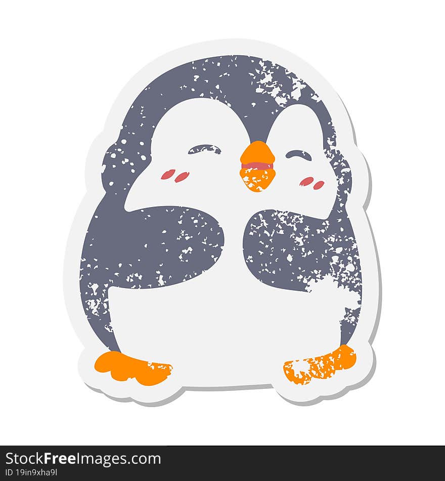 cute christmas penguin grunge sticker