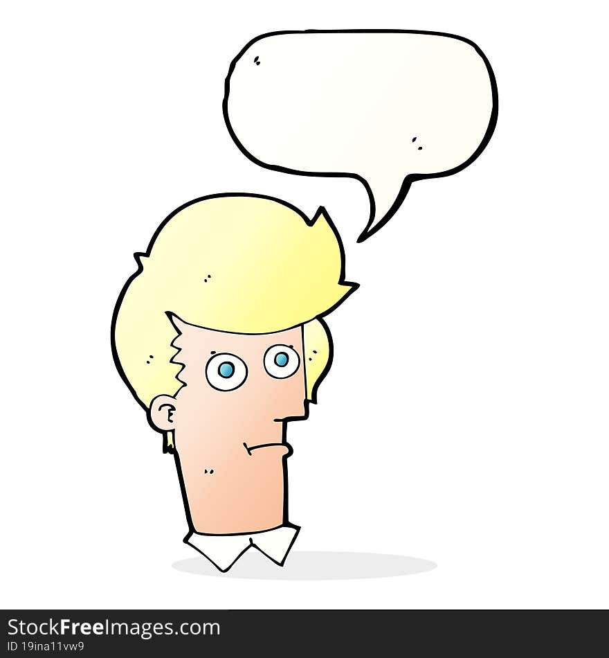 cartoon staring face with speech bubble