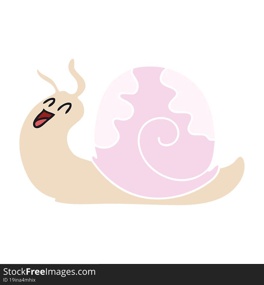 hand drawn quirky cartoon snail. hand drawn quirky cartoon snail