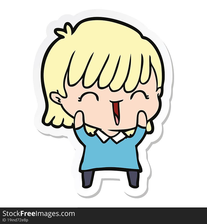 sticker of a cartoon woman