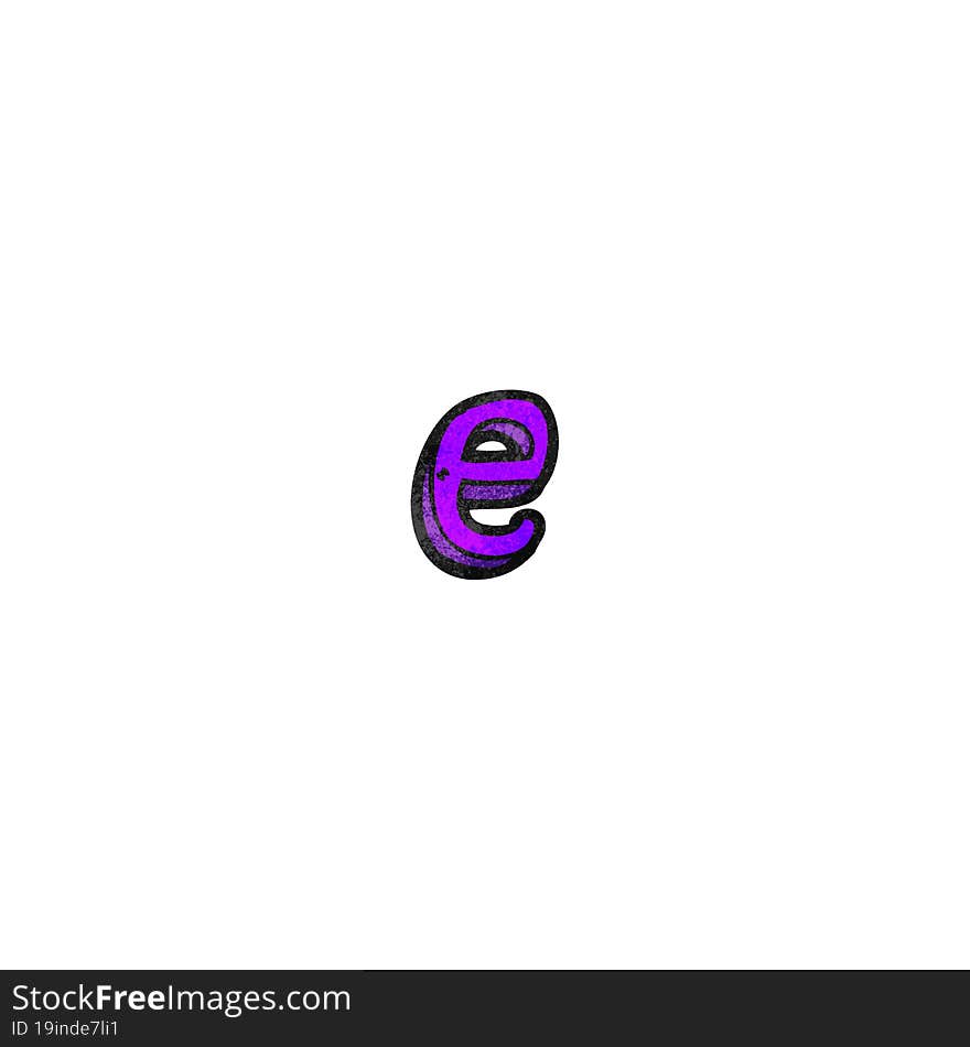 cartoon letter e