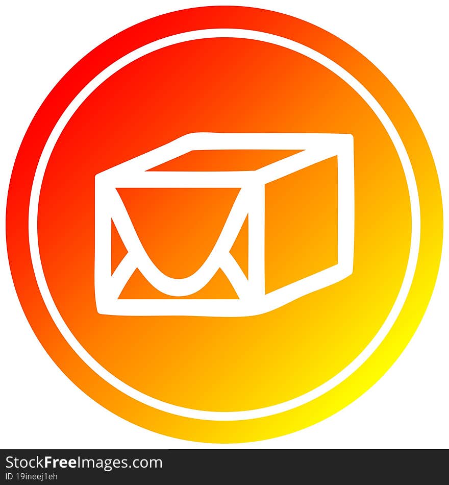 wrapped parcel circular in hot gradient spectrum