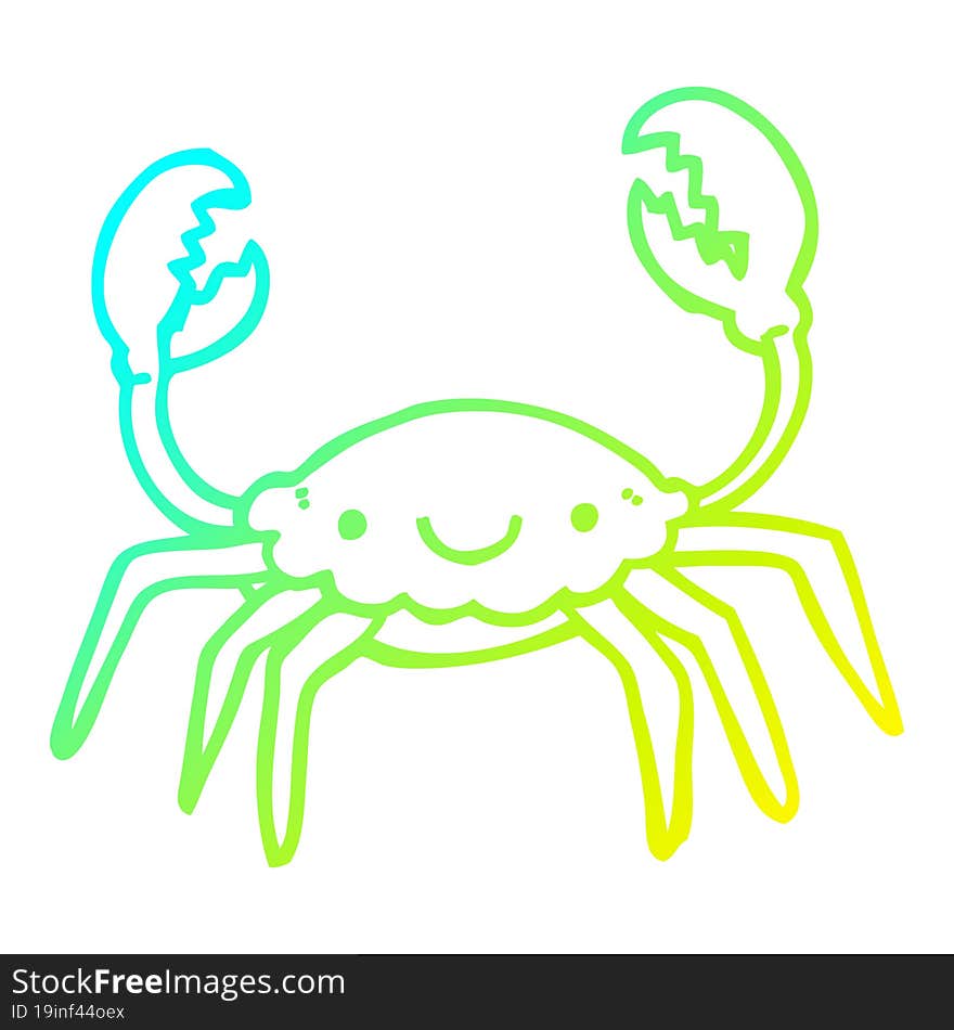 cold gradient line drawing cartoon crab