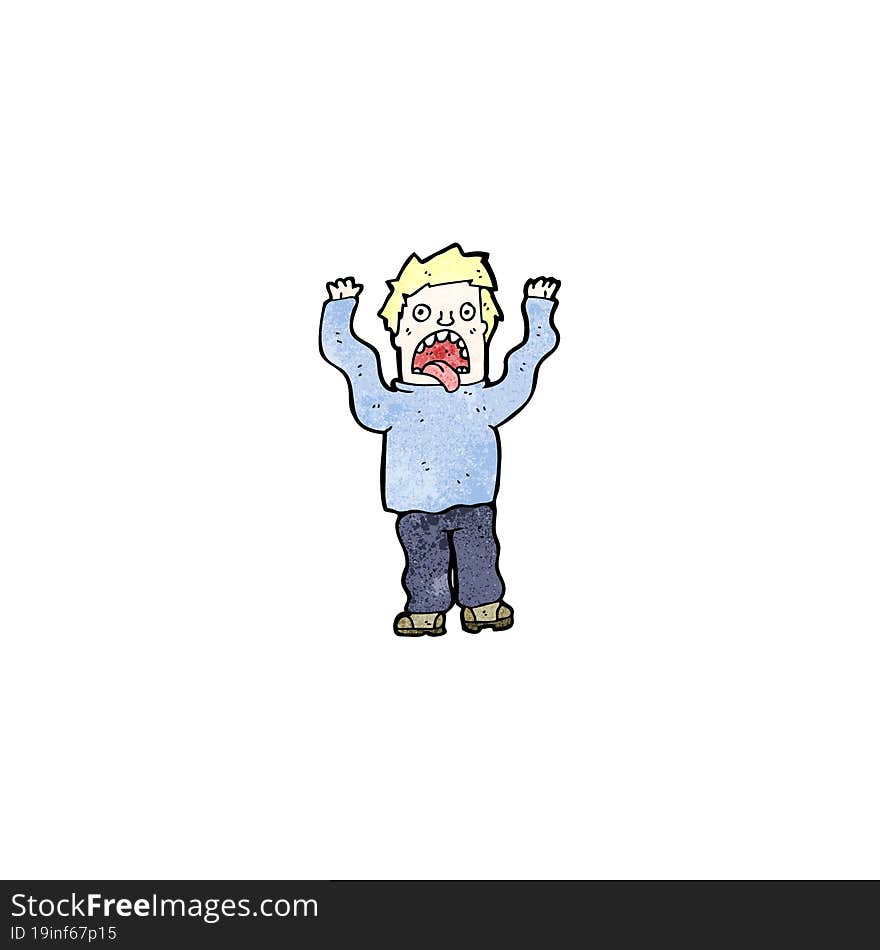 cartoon terrified man