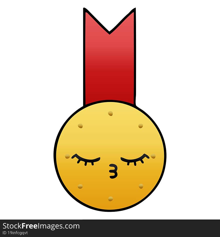 gradient shaded cartoon of a gold medal