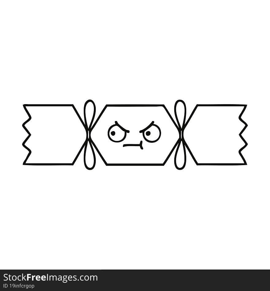 line drawing cartoon christmas cracker