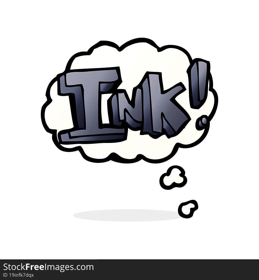 ink cartoon  with thought bubble