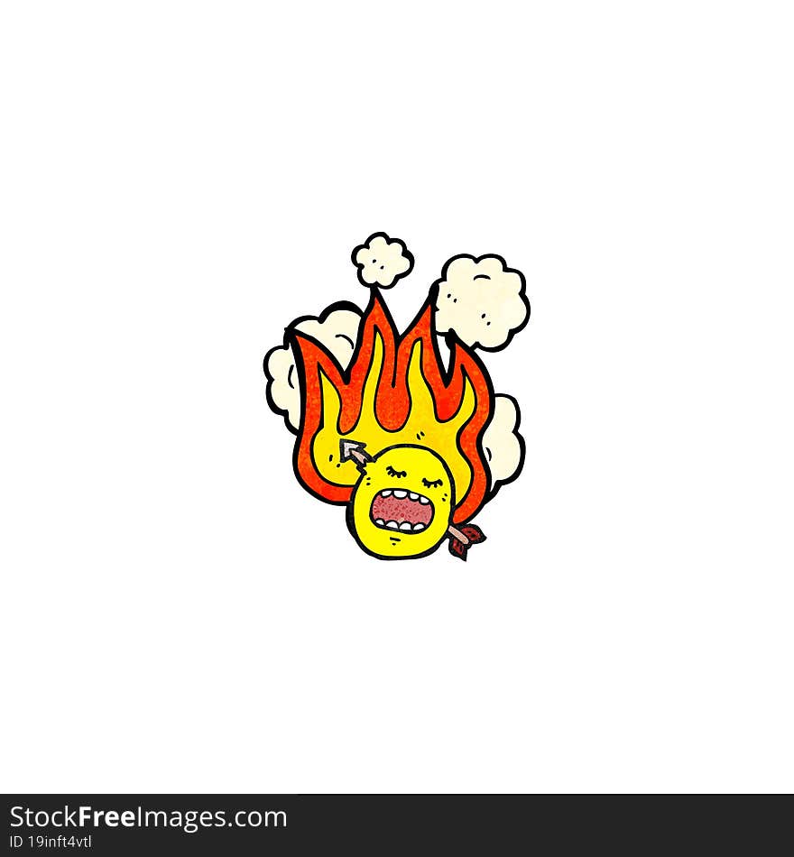 flaming emoticon face cartoon