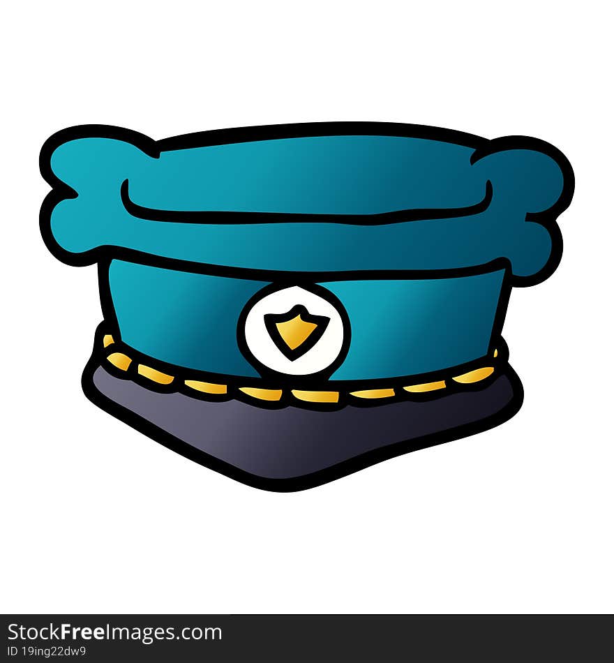 cartoon doodle police hat