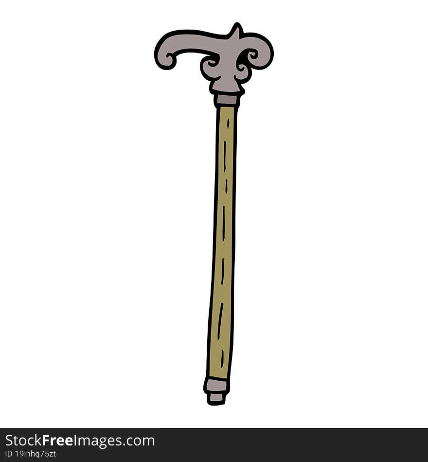 cartoon doodle walking stick