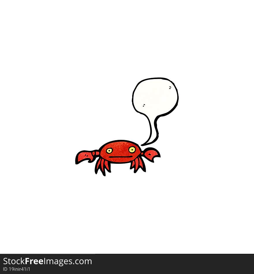 cartoon crab with speech bubble