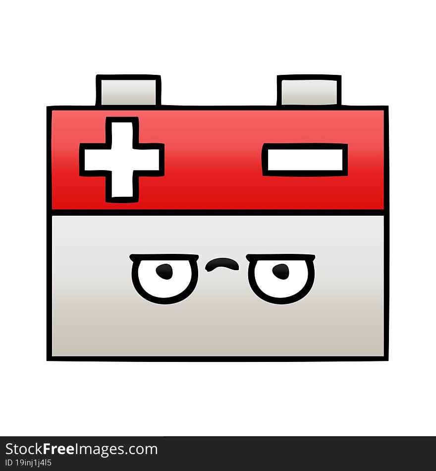 Gradient Shaded Cartoon Car Battery