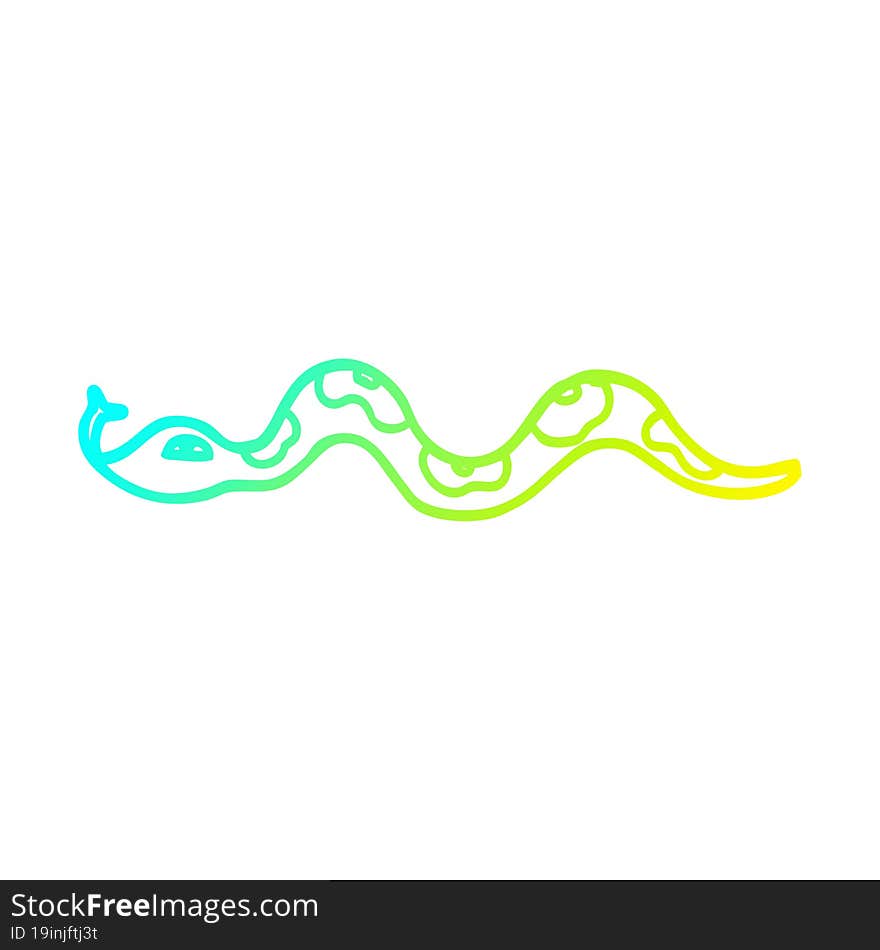 cold gradient line drawing cartoon snake