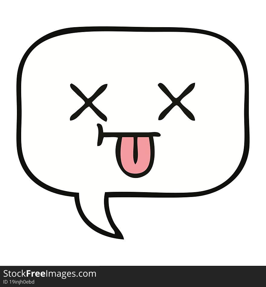 cute cartoon of a speech bubble. cute cartoon of a speech bubble