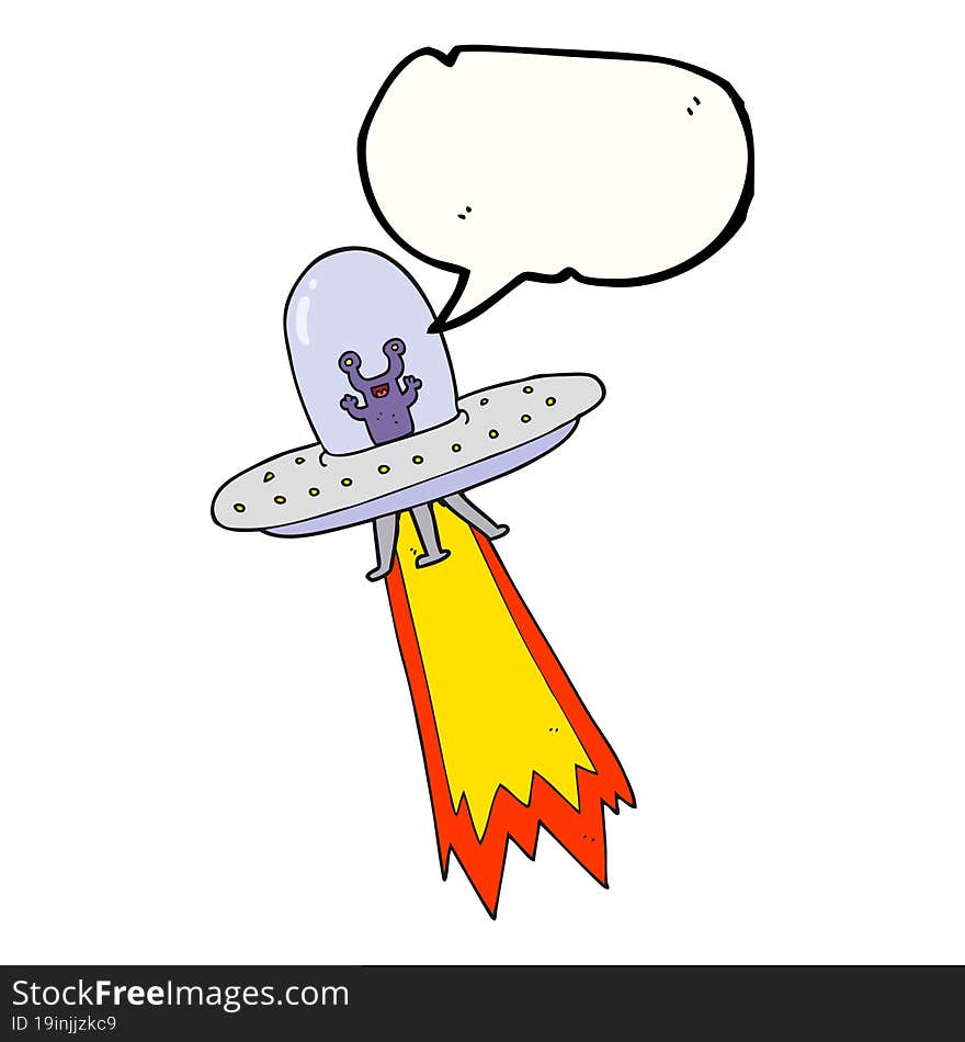 speech bubble cartoon flying saucer