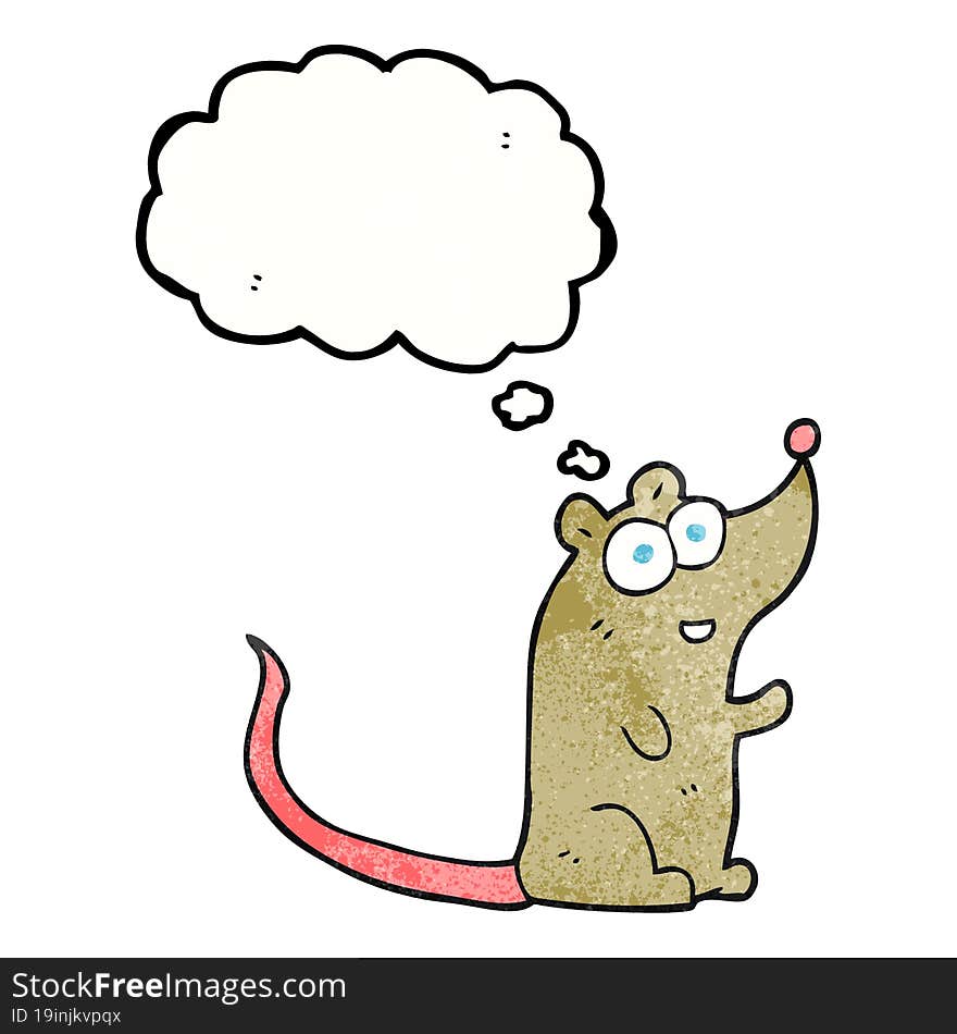 thought bubble textured cartoon mouse