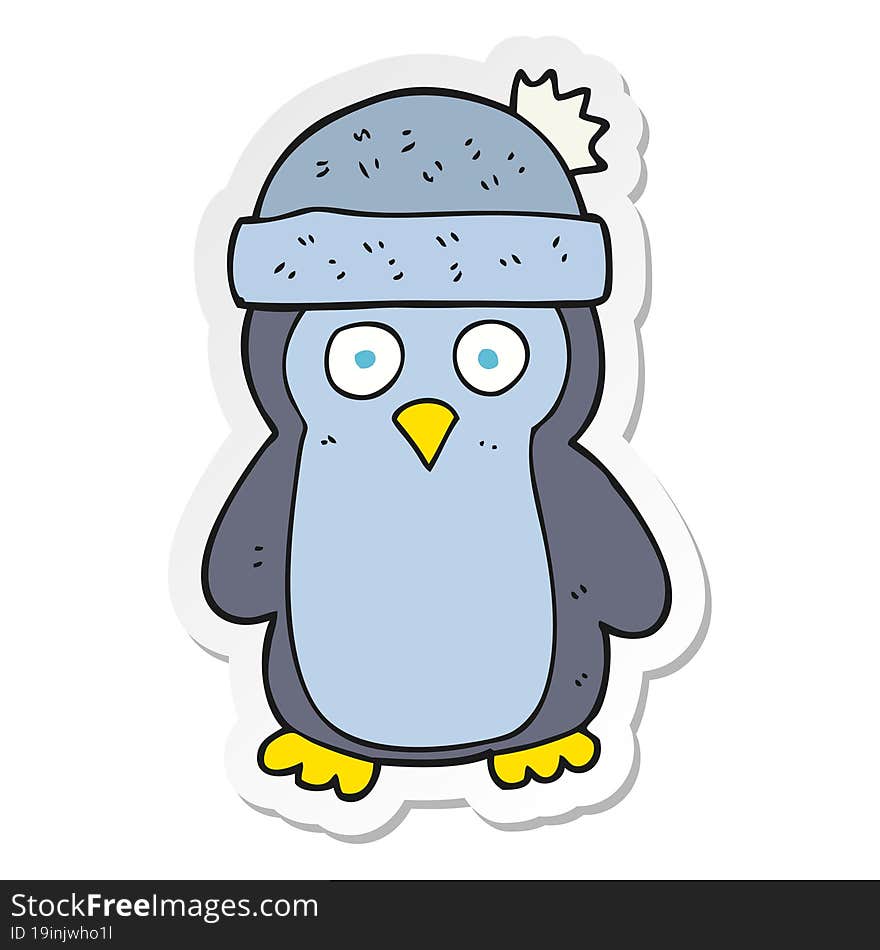 sticker of a cartoon penguin