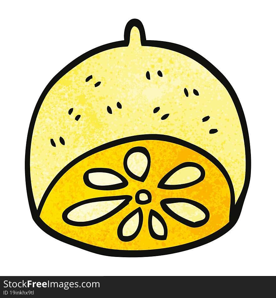 cartoon doodle lemon fruit