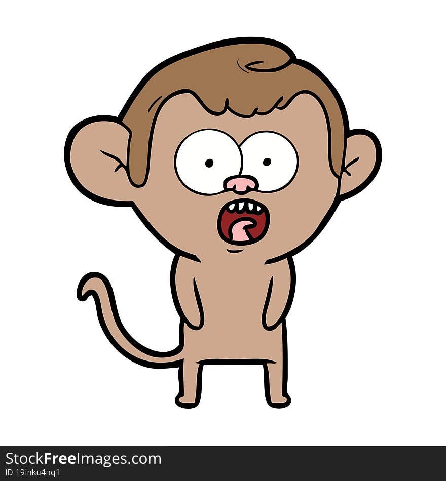 cartoon shocked monkey. cartoon shocked monkey