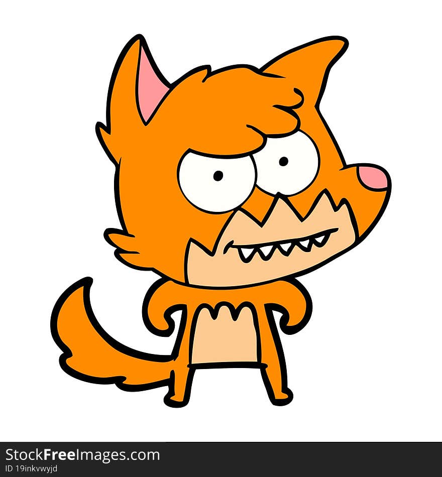 cartoon grinning fox. cartoon grinning fox