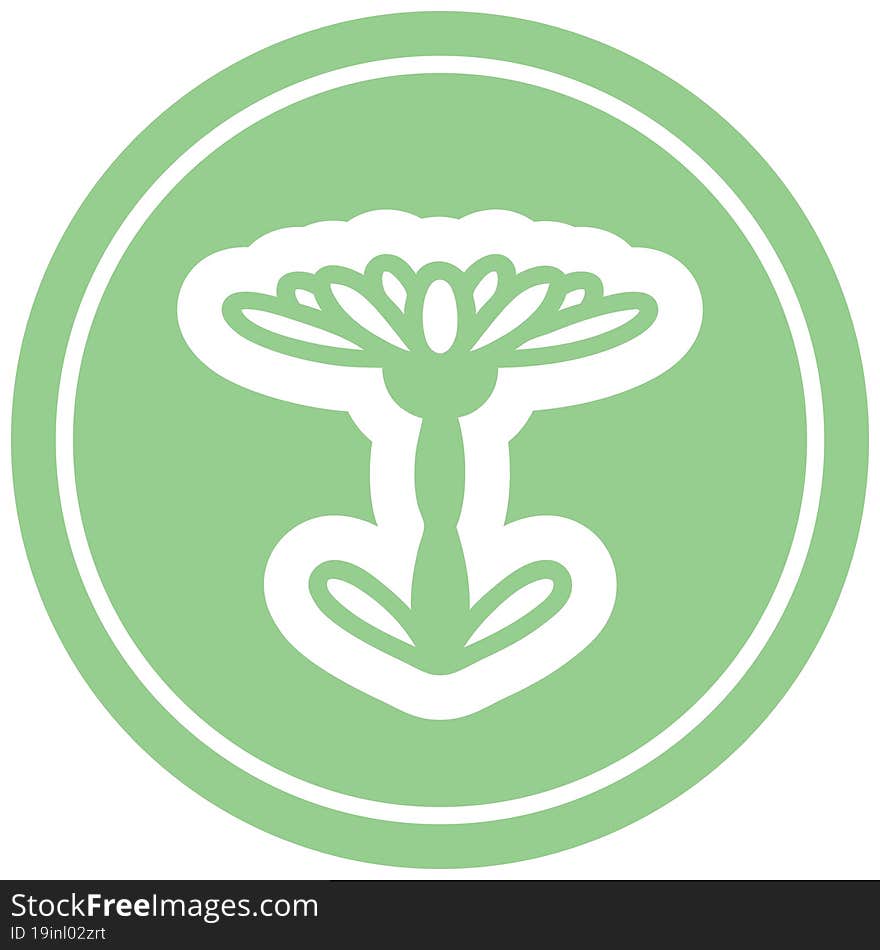 blooming flower circular icon symbol