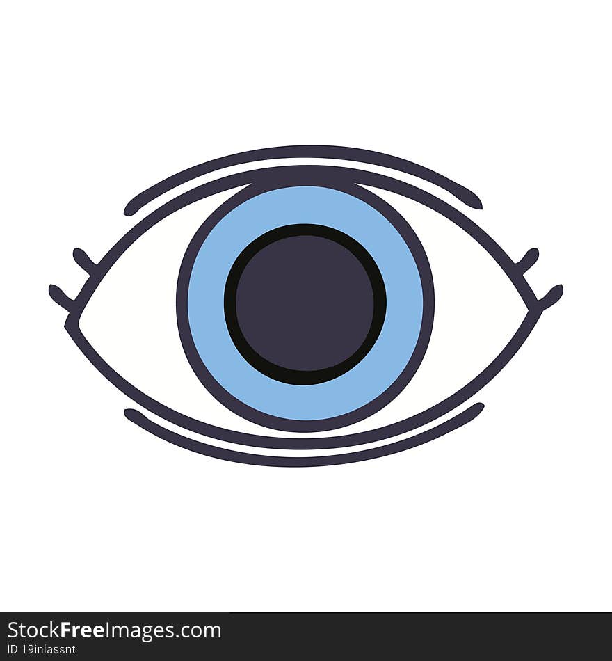 cute cartoon of a eye. cute cartoon of a eye