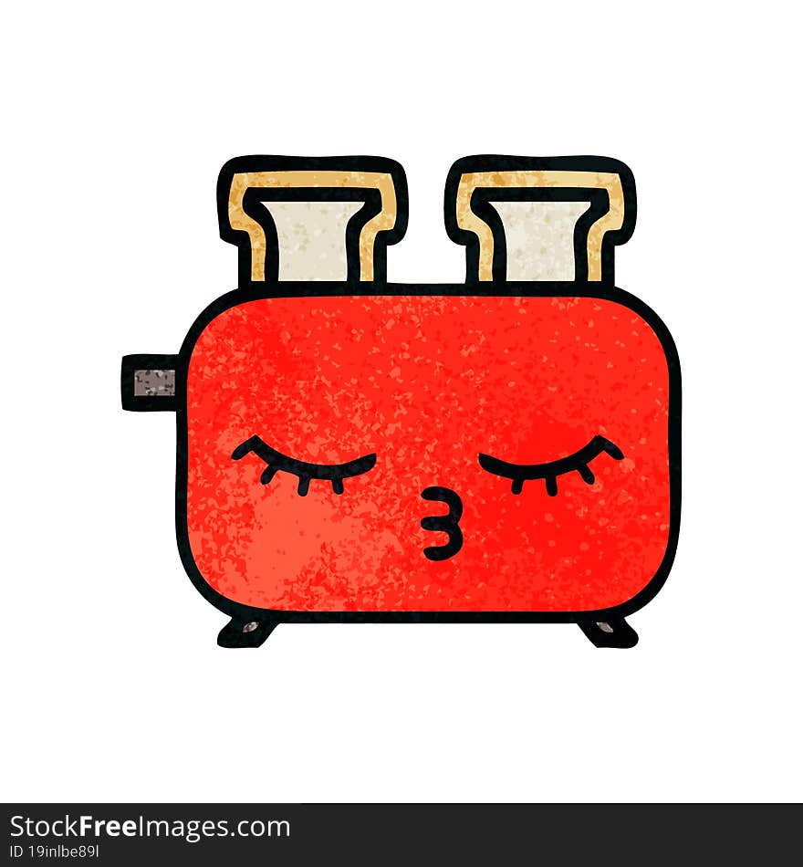 Retro Grunge Texture Cartoon Of A Toaster