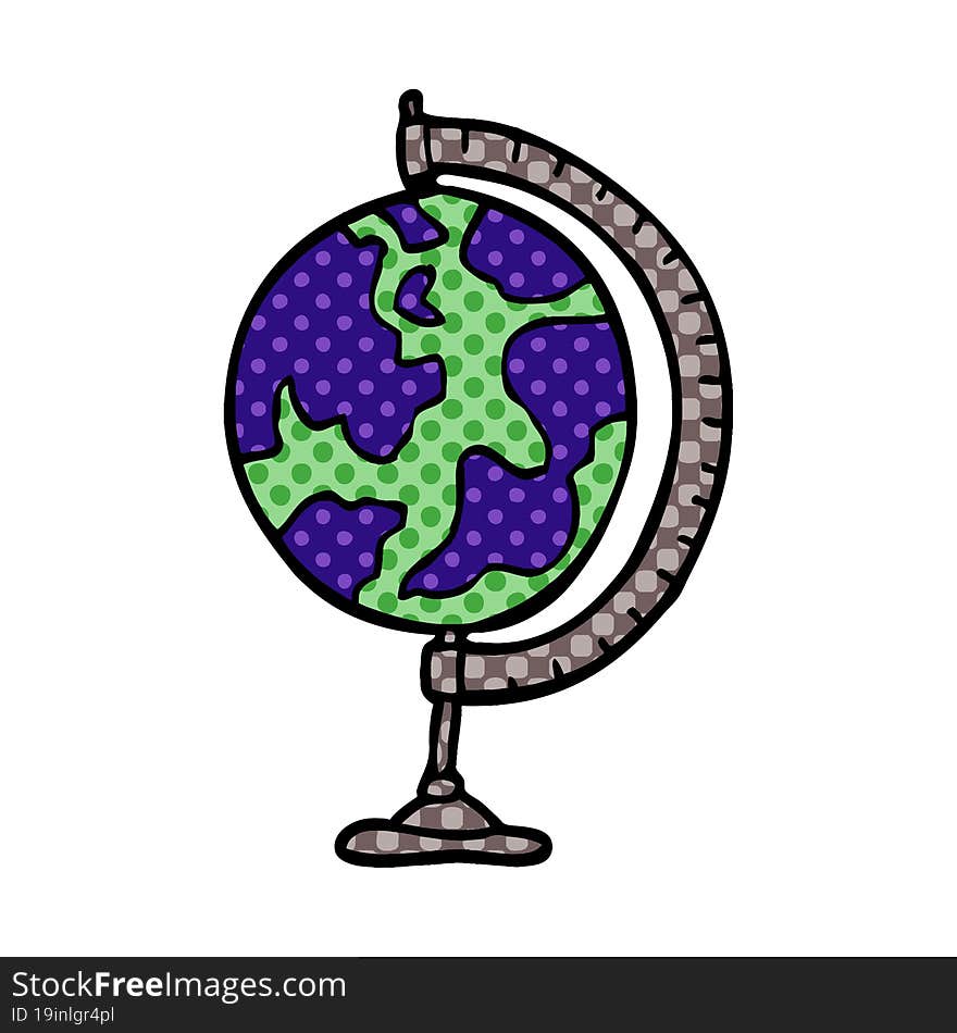 cartoon doodle of a world globe