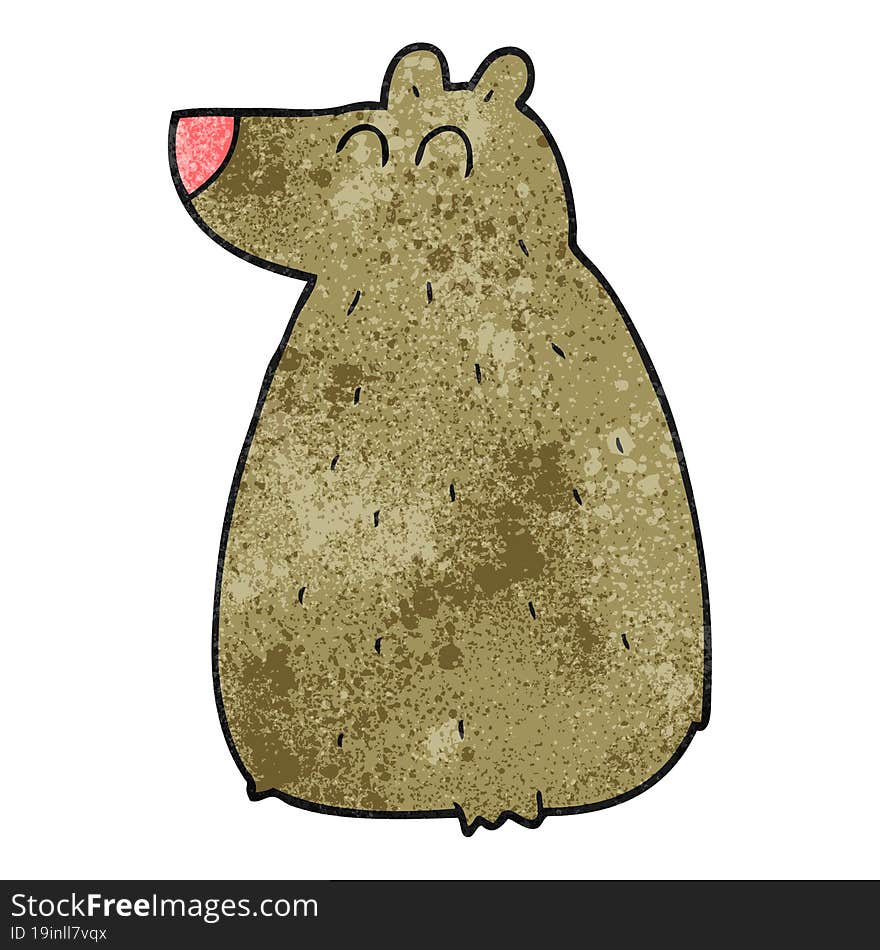 freehand textured cartoon bear