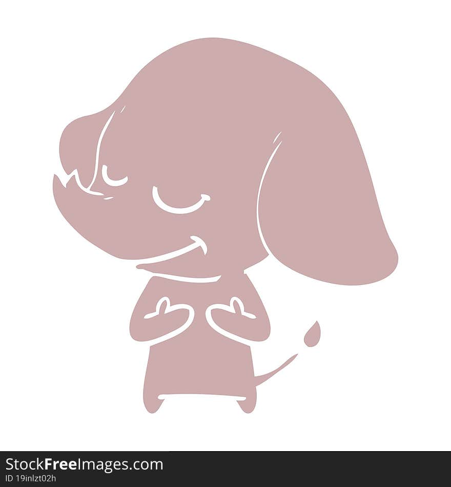 flat color style cartoon smiling elephant