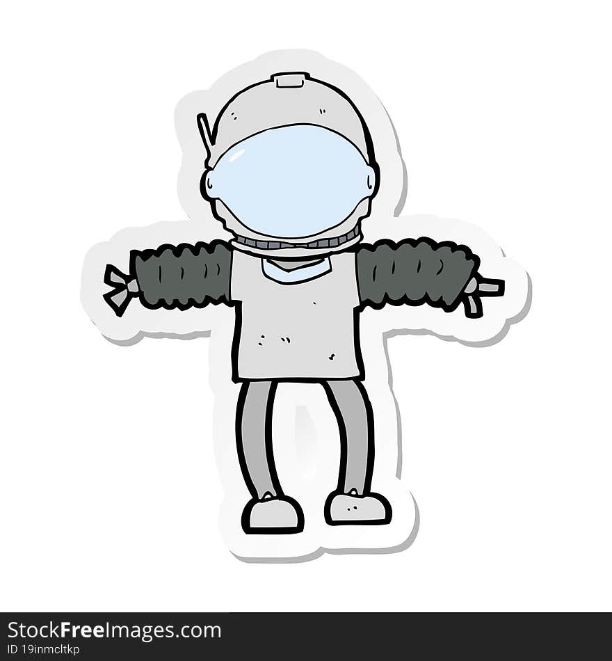 sticker of a cartoon astronaut