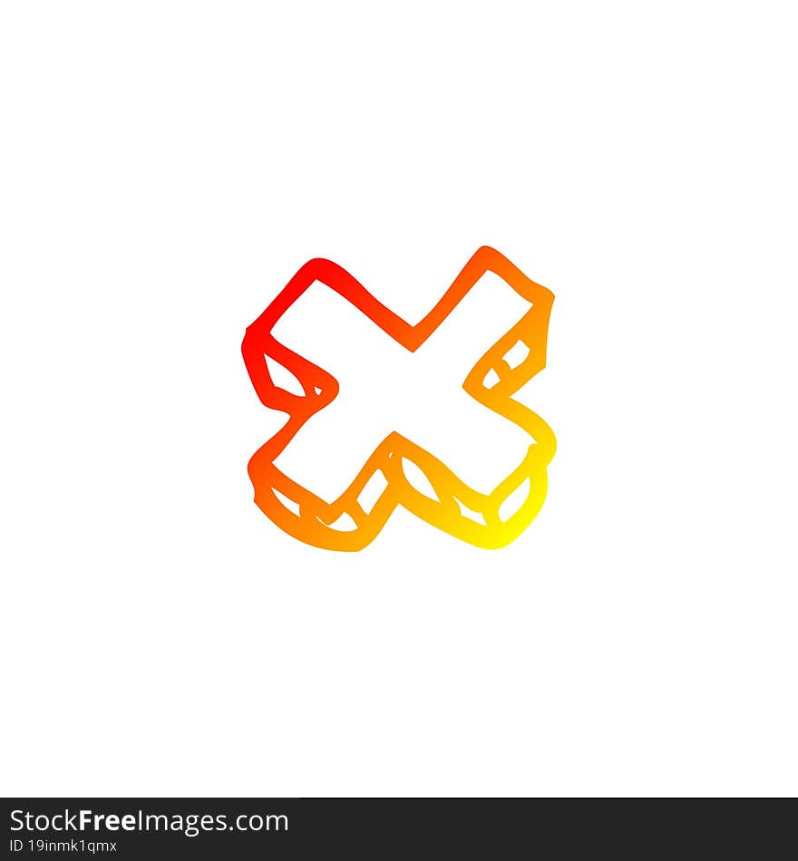 warm gradient line drawing cartoon letter x