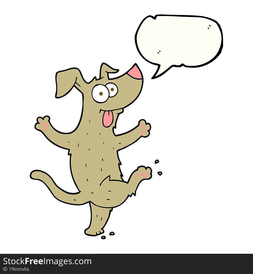 speech bubble cartoon dancing dog