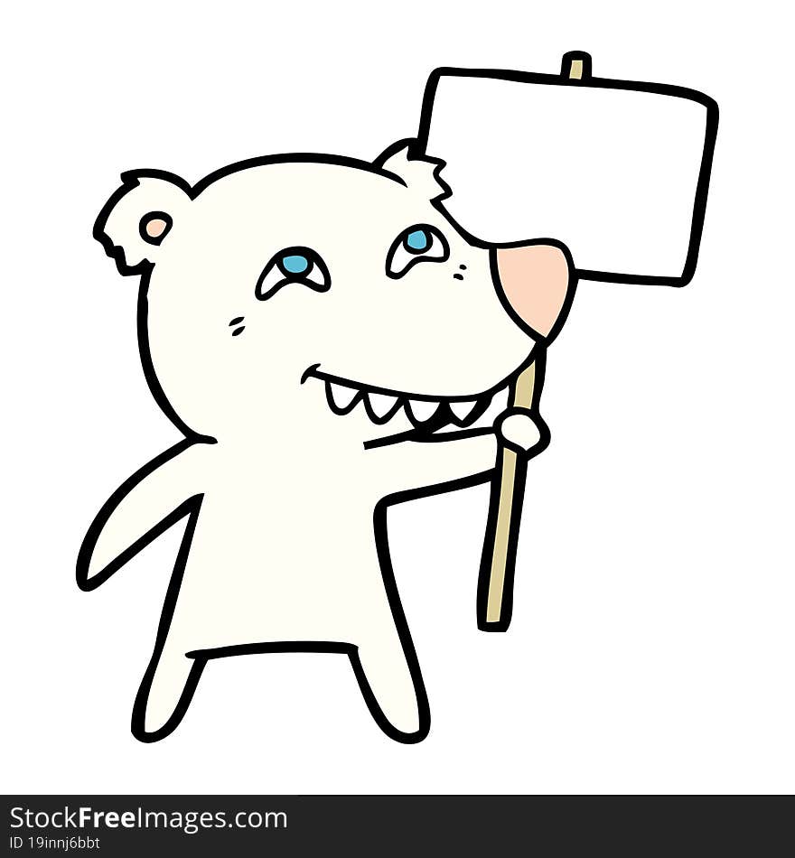 cartoon polar bear showing teeth. cartoon polar bear showing teeth