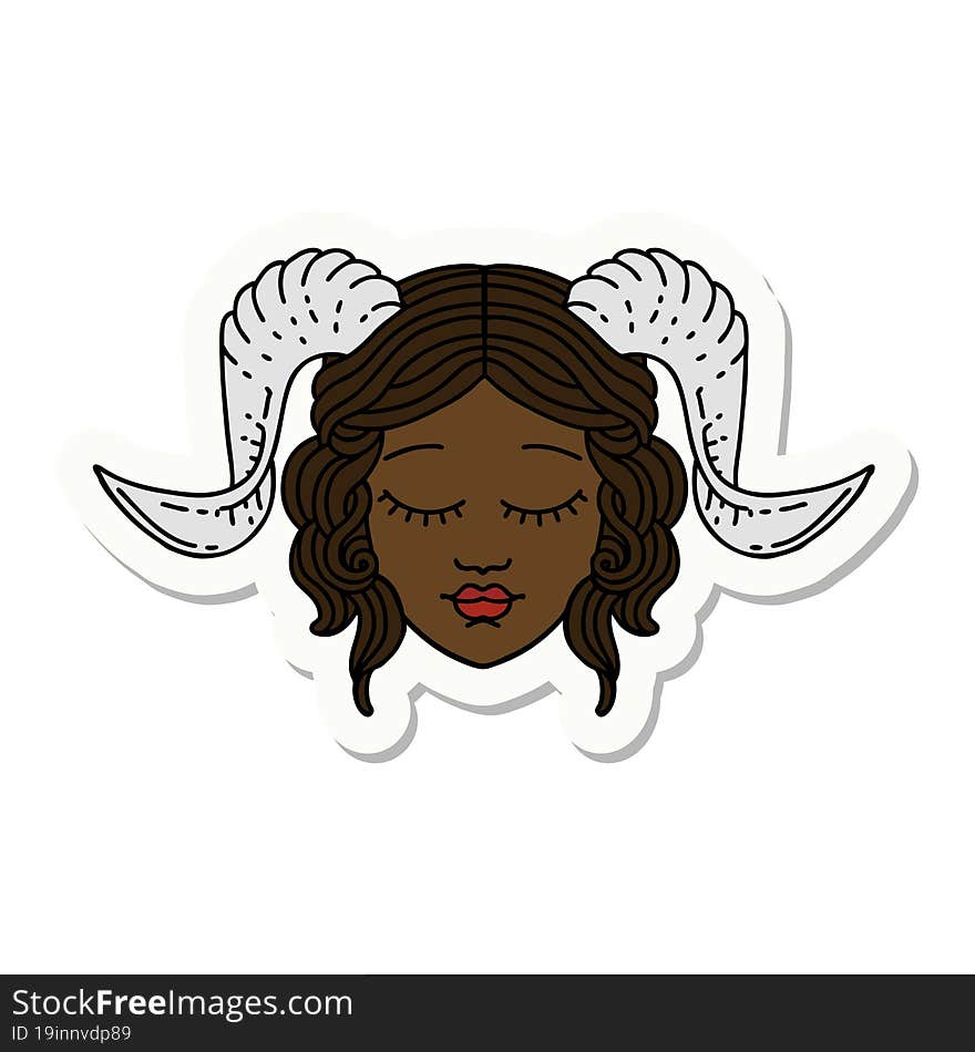 tiefling character face sticker