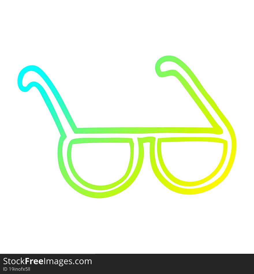 cold gradient line drawing cartoon sunglasses