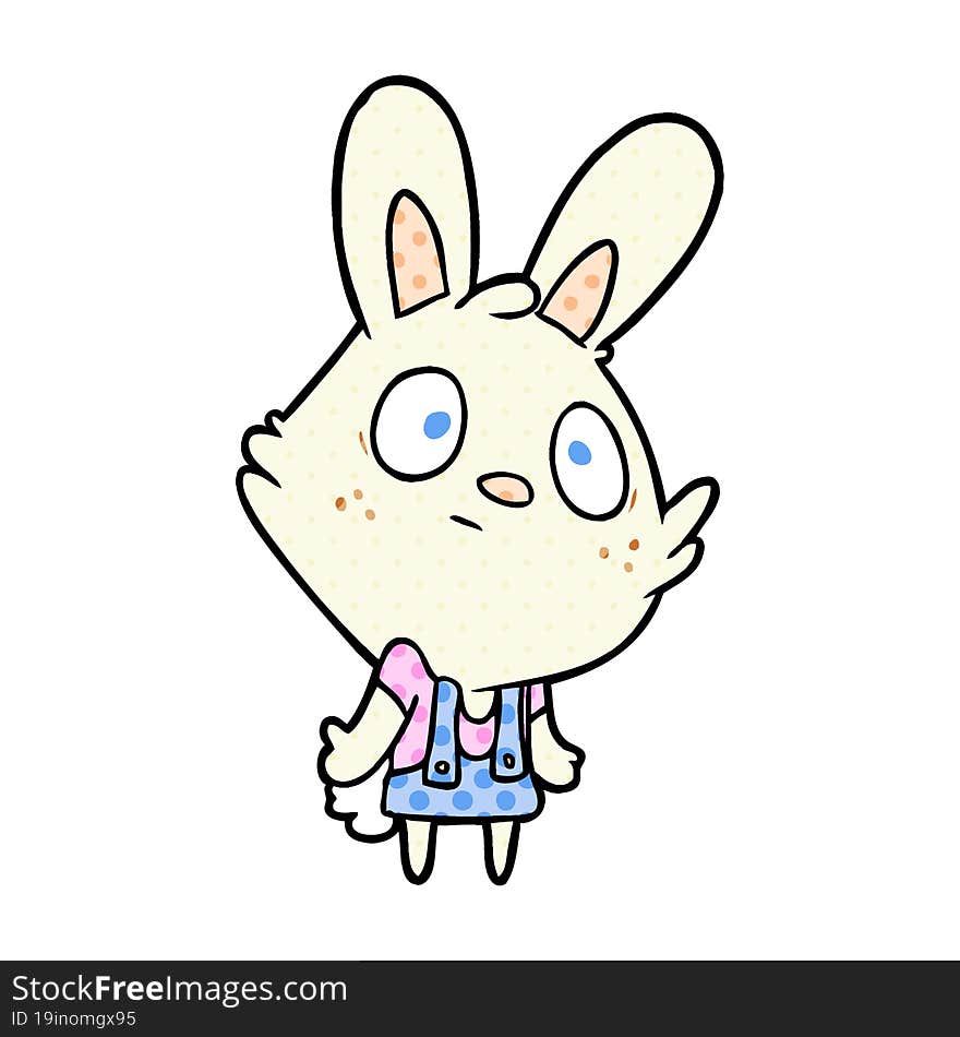 cute cartoon rabbit shrugging shoulders. cute cartoon rabbit shrugging shoulders