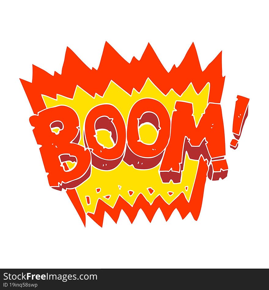 Flat Color Illustration Of A Cartoon Boom Symbol