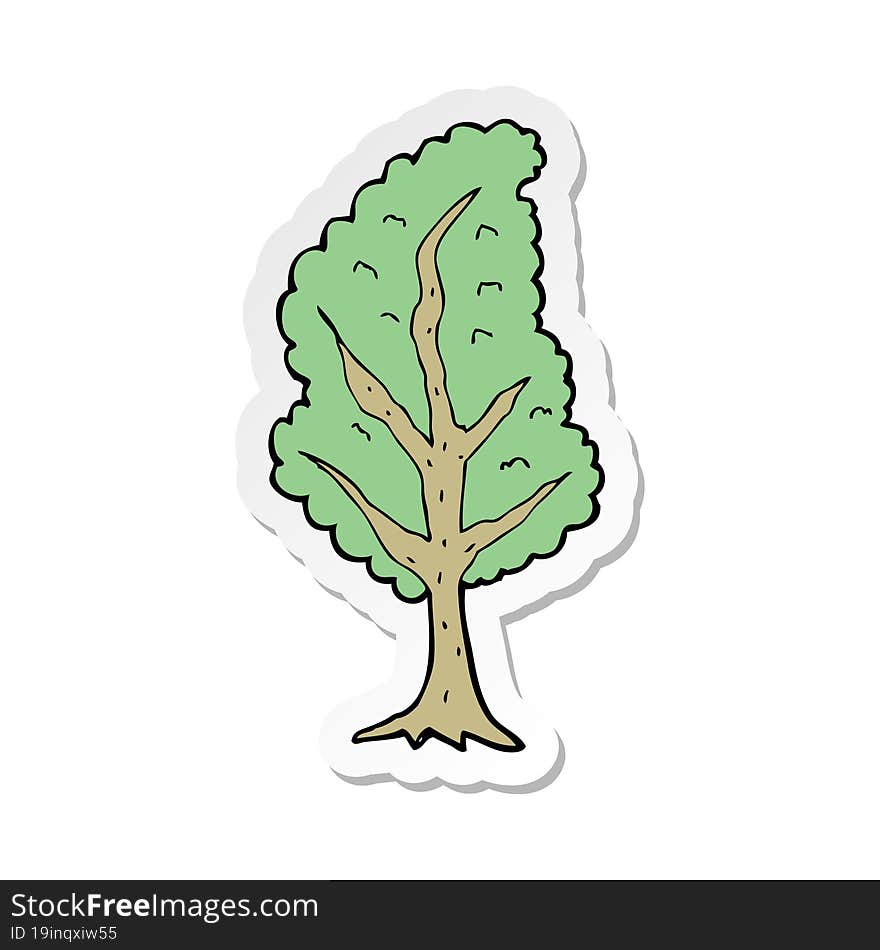 sticker of a cartoon tree