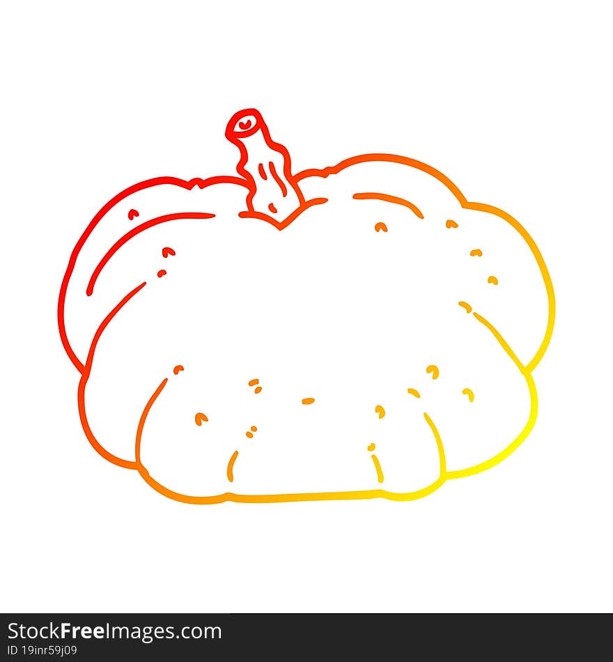 warm gradient line drawing cartoon pumpkin