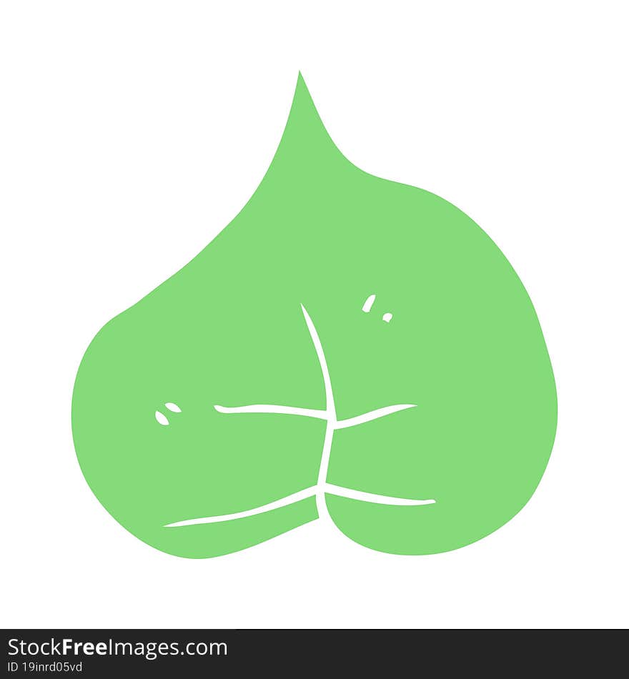 flat color style cartoon leaf